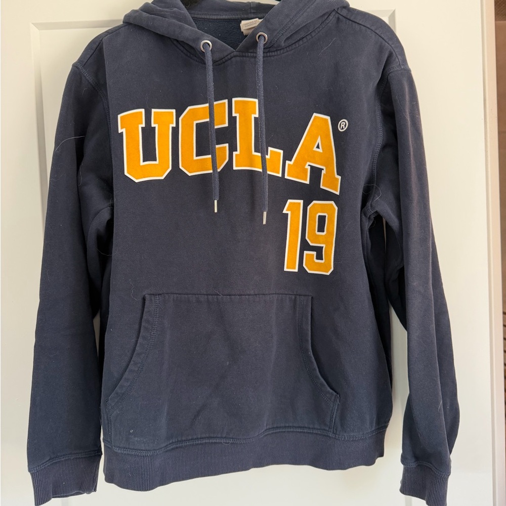 H&M Navy Crewneck Hoodie with Gold UCLA Chest Graphic
